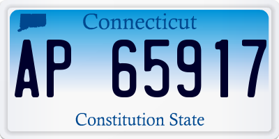 CT license plate AP65917