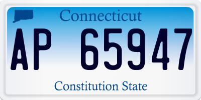 CT license plate AP65947