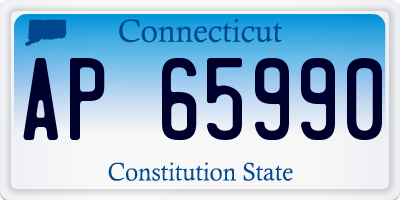 CT license plate AP65990