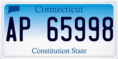 CT license plate AP65998