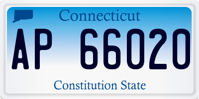 CT license plate AP66020
