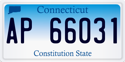 CT license plate AP66031