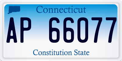 CT license plate AP66077