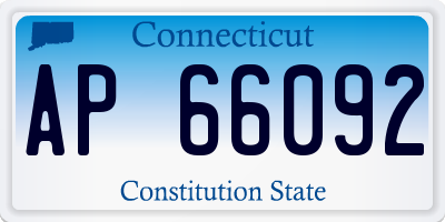 CT license plate AP66092