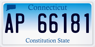 CT license plate AP66181