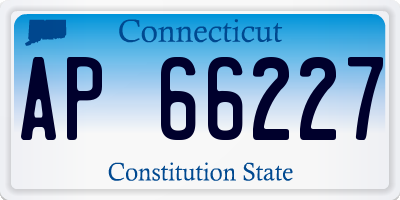 CT license plate AP66227
