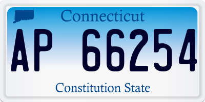 CT license plate AP66254