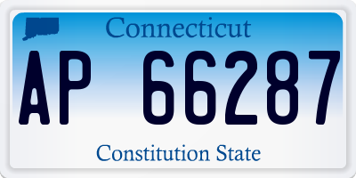 CT license plate AP66287