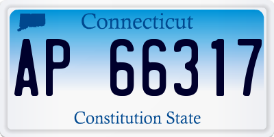 CT license plate AP66317