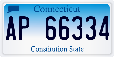 CT license plate AP66334