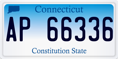 CT license plate AP66336