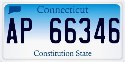 CT license plate AP66346