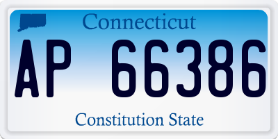 CT license plate AP66386
