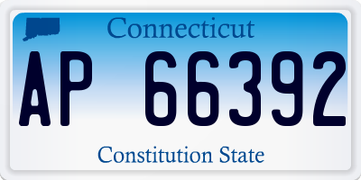 CT license plate AP66392
