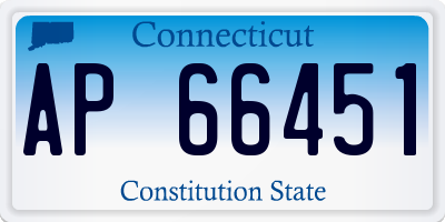CT license plate AP66451