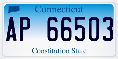 CT license plate AP66503