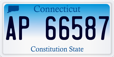 CT license plate AP66587