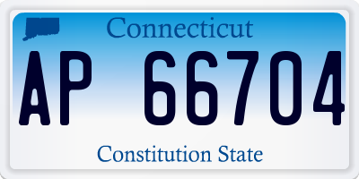 CT license plate AP66704