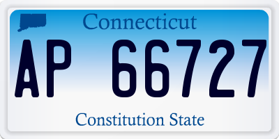 CT license plate AP66727