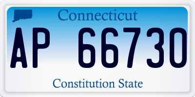 CT license plate AP66730