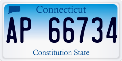 CT license plate AP66734