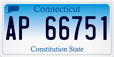 CT license plate AP66751
