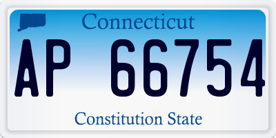 CT license plate AP66754