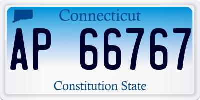 CT license plate AP66767