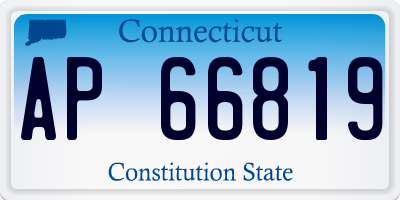 CT license plate AP66819