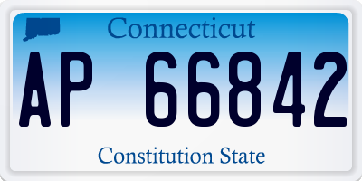 CT license plate AP66842