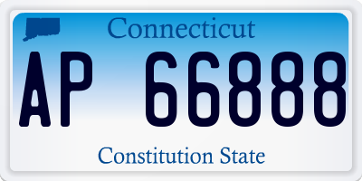 CT license plate AP66888