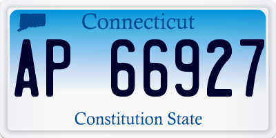 CT license plate AP66927