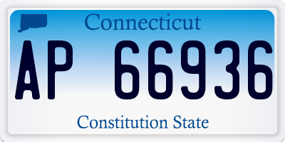 CT license plate AP66936