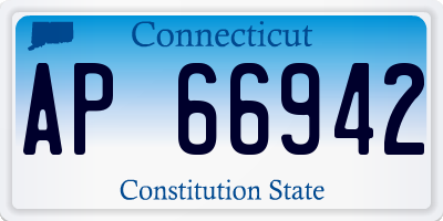 CT license plate AP66942