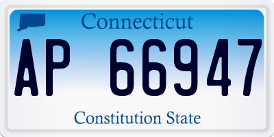 CT license plate AP66947