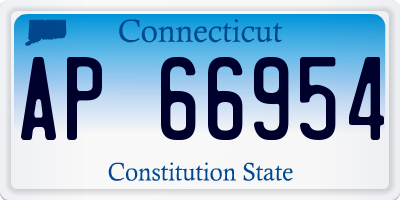 CT license plate AP66954