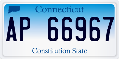 CT license plate AP66967