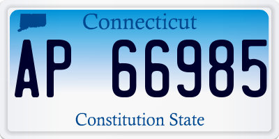 CT license plate AP66985