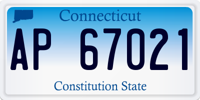 CT license plate AP67021
