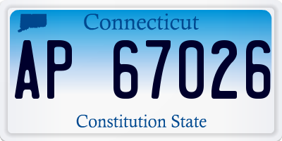 CT license plate AP67026