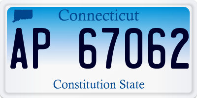 CT license plate AP67062