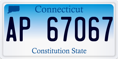 CT license plate AP67067