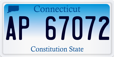 CT license plate AP67072