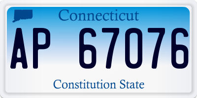 CT license plate AP67076