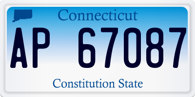 CT license plate AP67087