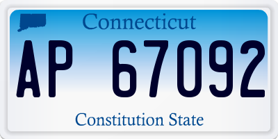 CT license plate AP67092