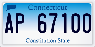 CT license plate AP67100