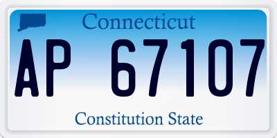 CT license plate AP67107