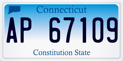 CT license plate AP67109