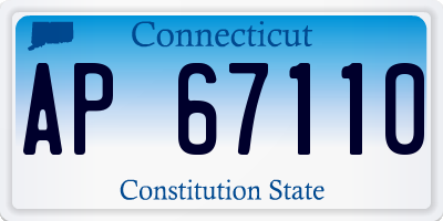 CT license plate AP67110
